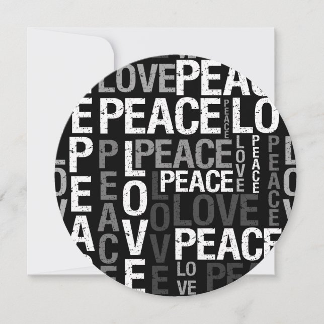 Love Peace Typography Sweet Sixteen Invitation (Front)