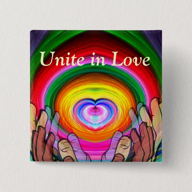 Love,Peace & Unity_ 15 Cm Square Badge (Front)