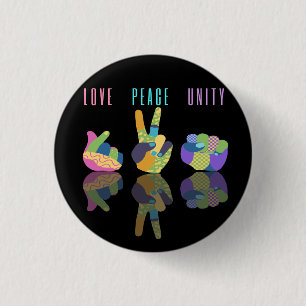 Love Peace Unity Hand Sign 3 Cm Round Badge