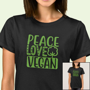 Love Peace Vegan - on Dark Colour T-Shirt