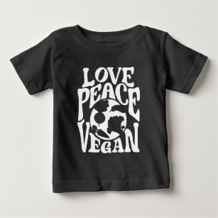 Love Peace Vegan Slogan Vegetarian Funny  Baby T-Shirt