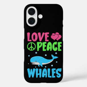 Love Peace Whales Cute Sea Animals Whale Lover iPhone 16 Case