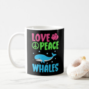 Love Peace Whales Cute Sea Animals Whale Lover Coffee Mug