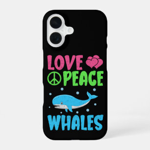 Love Peace Whales Cute Sea Animals Whale Lover iPhone 16 Case