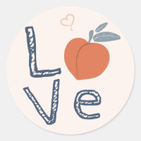 LOVE Peach design with heart shape