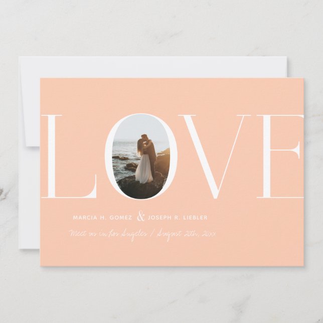 Love Peach Photo Save The Date (Front)