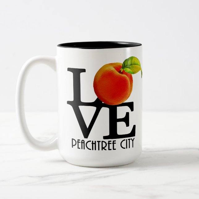LOVE Peachtree City Georgia 15oz Two-Tone Coffee Mug (Left)