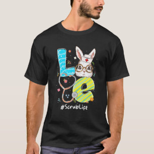 LOVE Pediatric Bunny Lover Stethoscope Easter Day T-Shirt