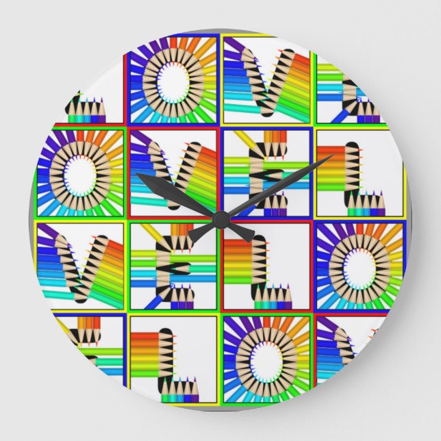 LOVE PENCILS LARGE CLOCK (Front)