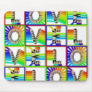 LOVE PENCILS MOUSE PAD