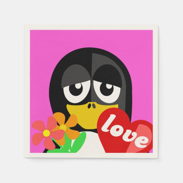 LOVE PENGUIN NAPKIN (Front)