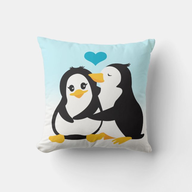 Love Penguins Pillow (Front)