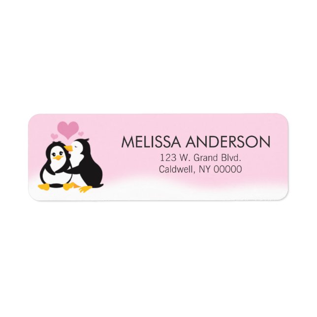 Love Penguins Return Address Labels (Front)