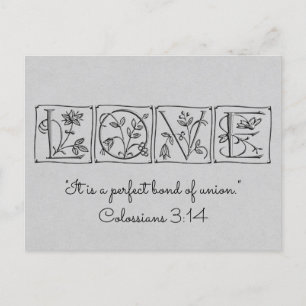 Love Perfect Bond of Union~Scripture~RSVP Invitation Postcard