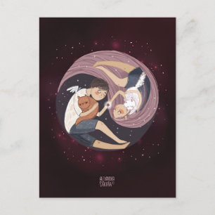 LOVE perfect couple Valentine's Day Holiday Postcard