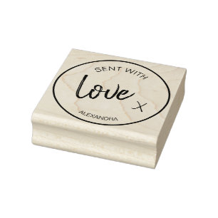 Love Personal Message Modern Rubber Stamp