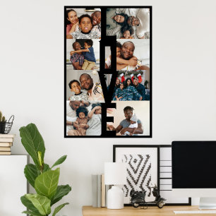 LOVE Personalised 8 photo collage Poster