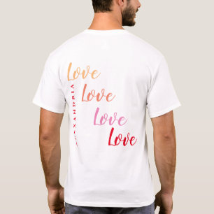 Love Personalised Name Back and Pocket Design T-Shirt