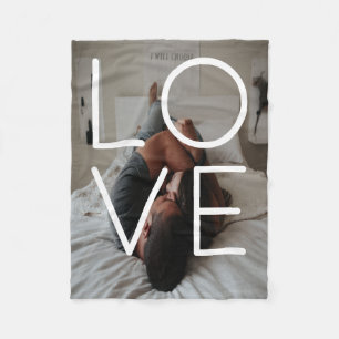 LOVE  personalised photo couples Fleece Blanket