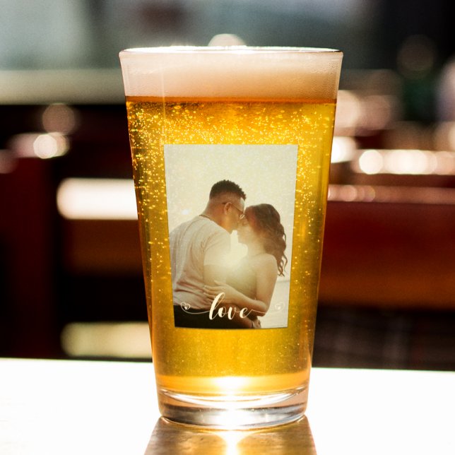 Love Personalised Photo Valentine Anniversary Glass (Creator Uploaded)