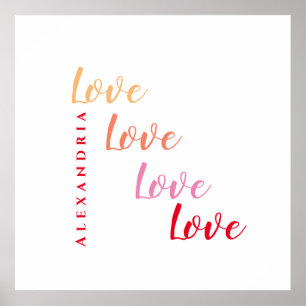 Love Personalised Typography Poster