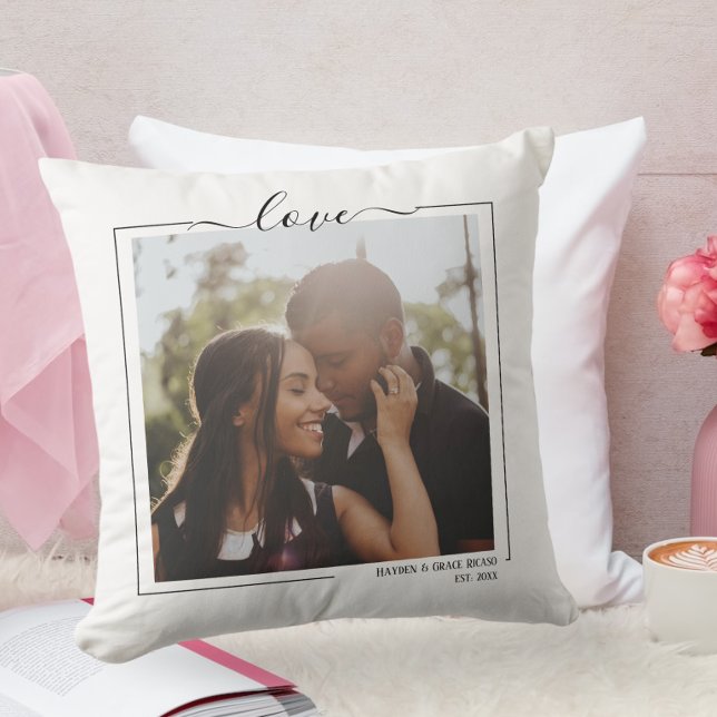Love Personalized Photo And Text Cushion (Creator Uploaded)