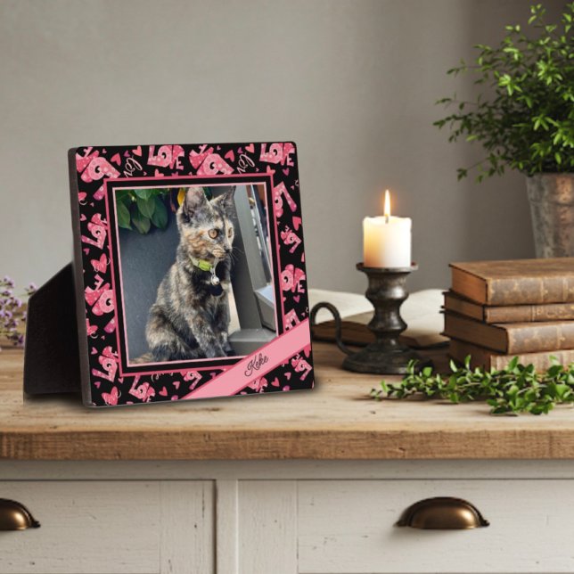 Love Pet Heart Photo Customised Name Plaque (Creator Uploaded)