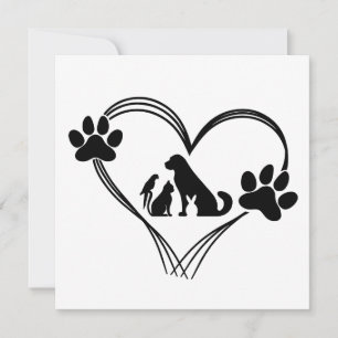 Love Pets paws  Invitation