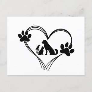 Love Pets paws  Postcard
