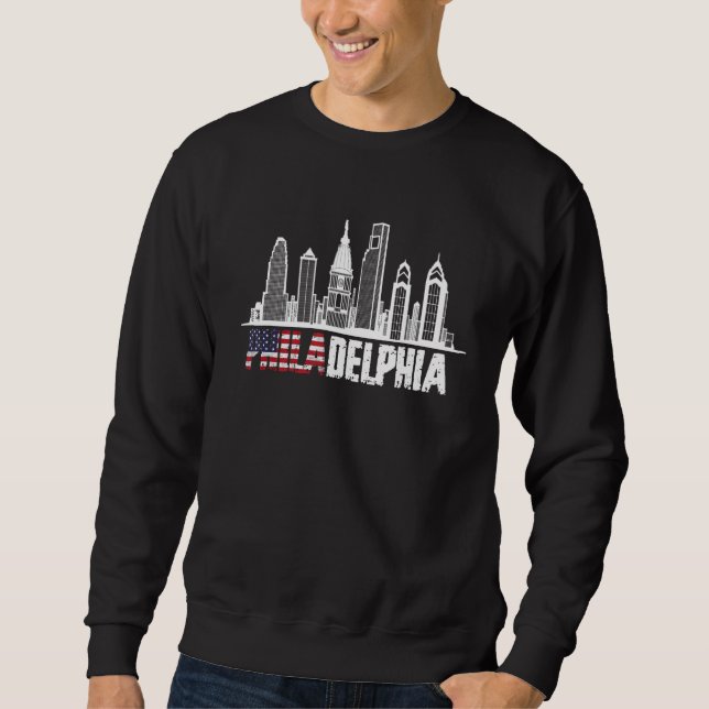 Love Philadelphia Skyline Downtown Cityscape Phill Sweatshirt (Front)