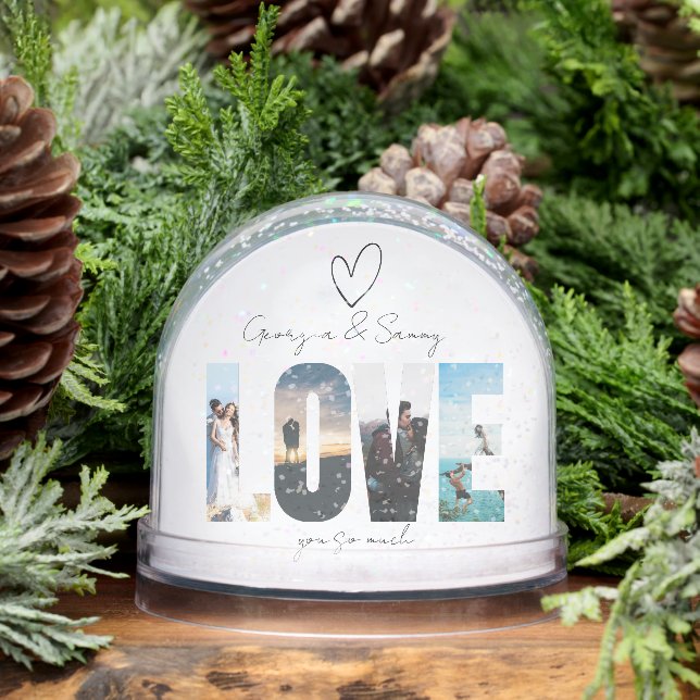 LOVE Photo Collage Christmas Snowglobe (Winter)