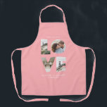 Love photo collage simple modern personalised pink apron<br><div class="desc">Love 4 photo simple modern pink personalised anniversary,  wedding,  birthday or Christmas gift apron for the one you love.</div>
