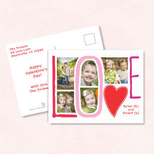 LOVE Photo Collage Valentine Postcard
