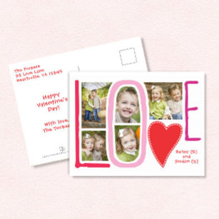 LOVE Photo Collage Valentine Postcard