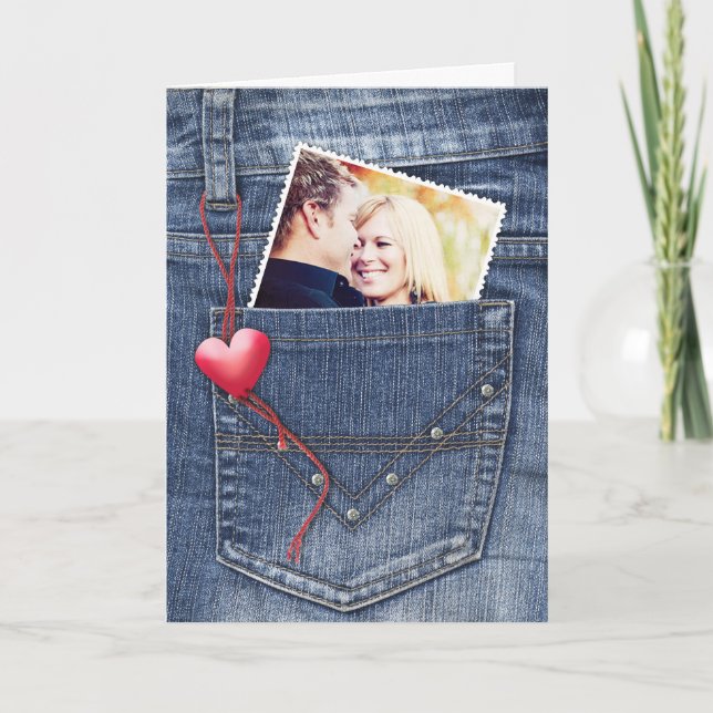 Love Photo inside a Pocket 3D Folded Card (Front)