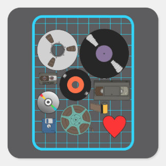 Love Physical Media Square Sticker