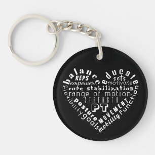 Love Physical Therapy Heart Word Art Key Ring