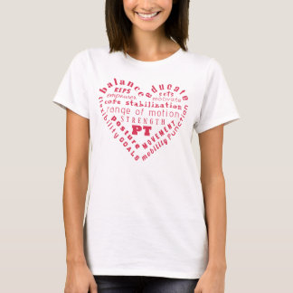 Love Physical Therapy Heart Word Art T-Shirt