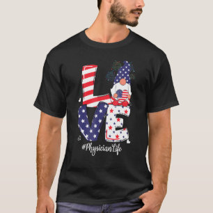 Love Physician 4th Of July   Gnome Medical Doctor T-Shirt