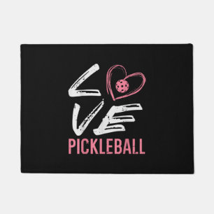 Love Pickleball Heart Pickle Ball Women Girls Kids Doormat