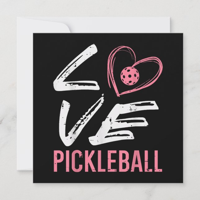 Love Pickleball Heart Pickle Ball Women Girls Kids Invitation (Front)