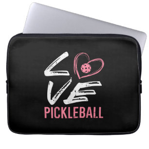 Love Pickleball Heart Pickle Ball Women Girls Kids Laptop Sleeve