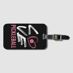 Love Pickleball Heart Pickle Ball Women Girls Kids Luggage Tag