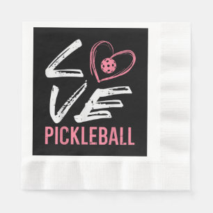 Love Pickleball Heart Pickle Ball Women Girls Kids Napkin