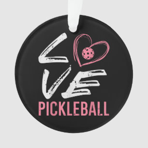 Love Pickleball Heart Pickle Ball Women Girls Kids Ornament