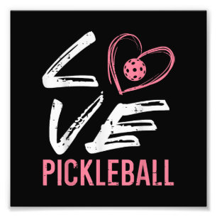 Love Pickleball Heart Pickle Ball Women Girls Kids Photo Print