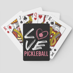 Love Pickleball Heart Pickle Ball Women Girls Kids Playing Cards