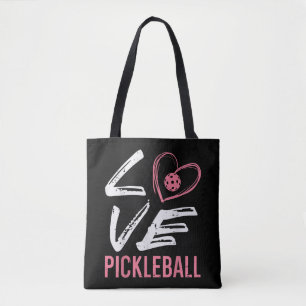 Love Pickleball Heart Pickle Ball Women Girls Kids Tote Bag