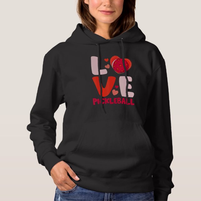 Love Pickleball Heart Valentines For Player Kids G Hoodie (Front)