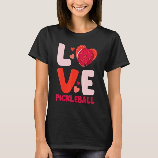 Love Pickleball Heart Valentines For Player Kids G T-Shirt (Front)
